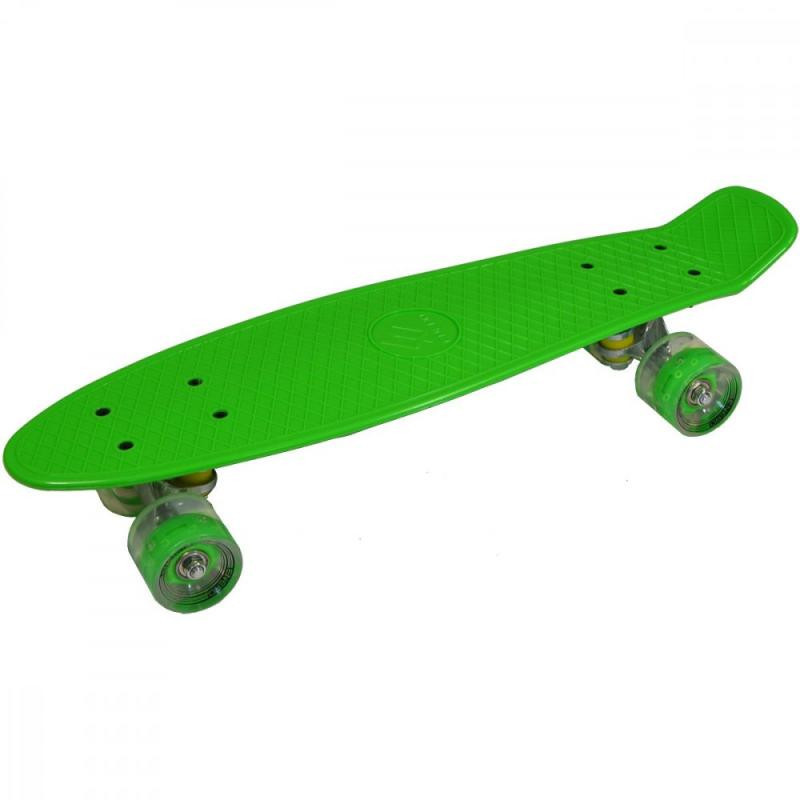 Pennyboard Enero 56 cm s LED kolečky Neon Green