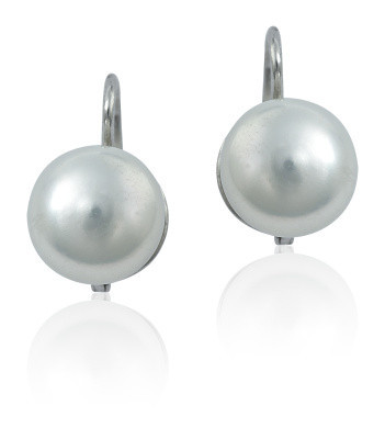NK1298 - Oblíbené stříbrné náušnice s šedými přírodními perlami 10 mm