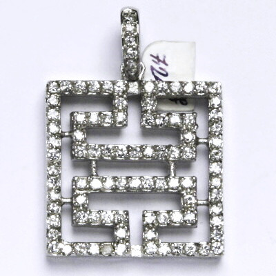 Stříbrný přívěsek s čirými zirkony, váha 7,24 g