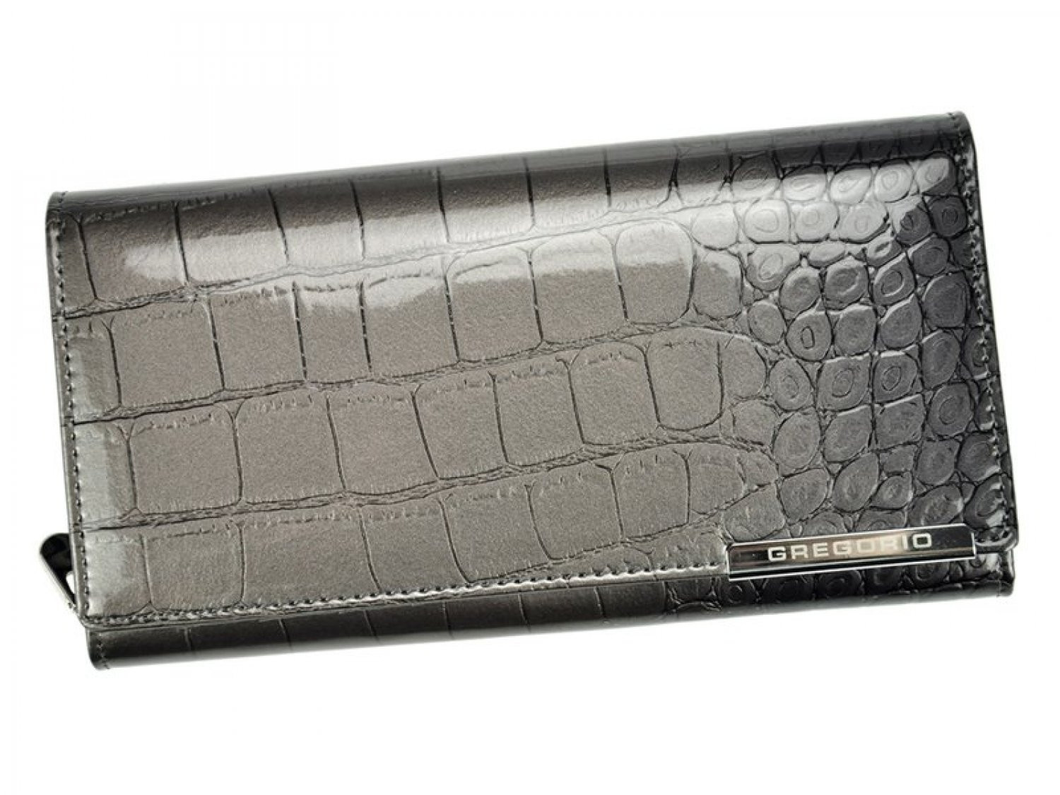 Luxusní velká dámská kožená peněženka Somra, šedá