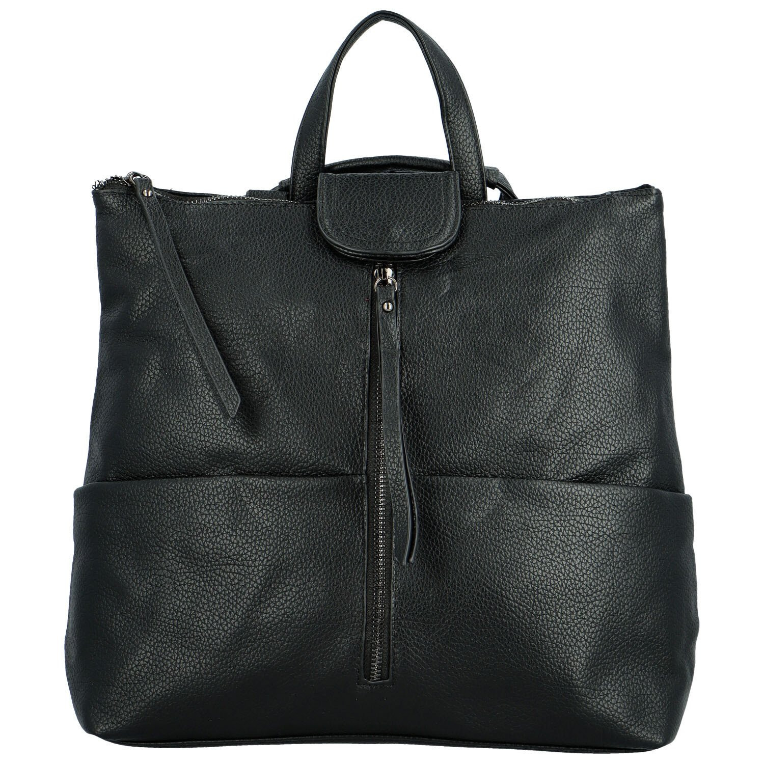 Trendy dámský koženkový kabelko-batoh Siwana, černý