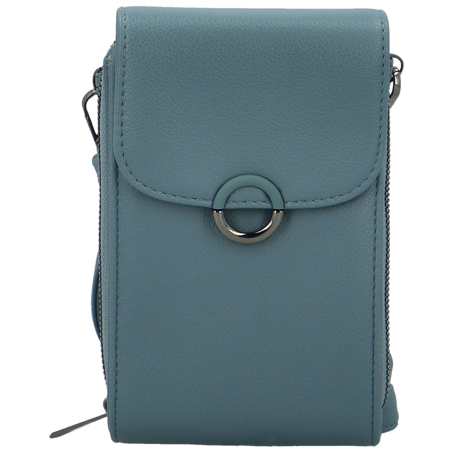 Stylová dámská koženková crossbody kapsa Gabrisa, džínově modrá