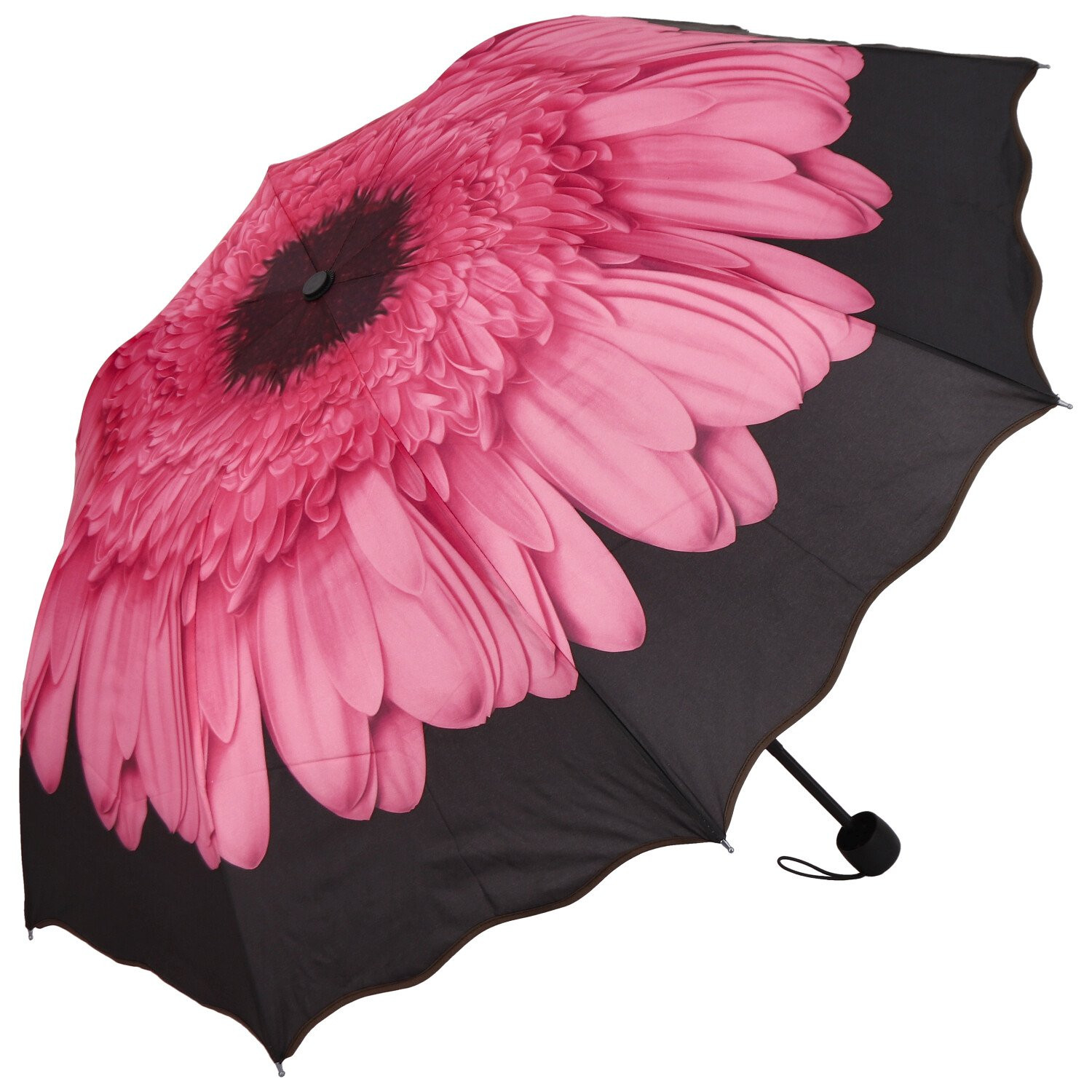 Dámský skládací deštník Plant, tmavě růžový