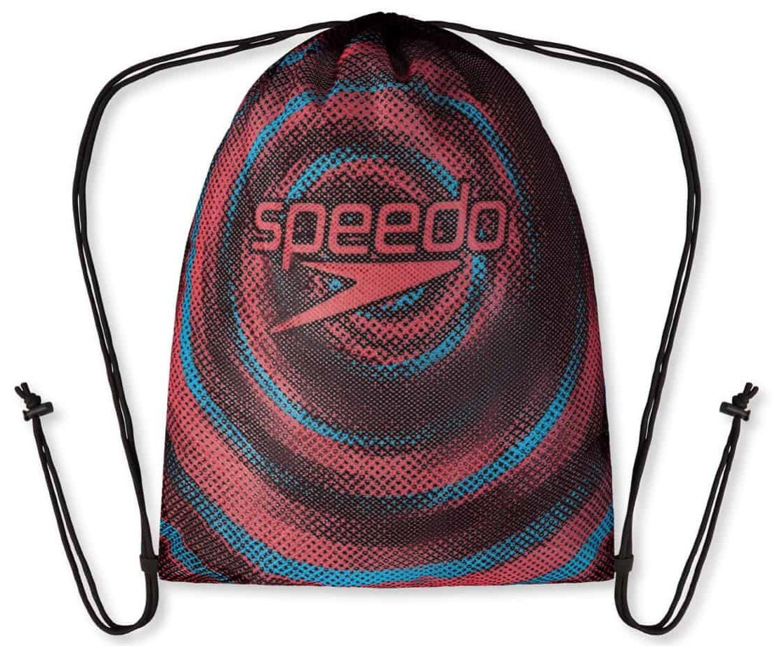 Plavecký vak Speedo Printed Mesh Bag Černo/červená
