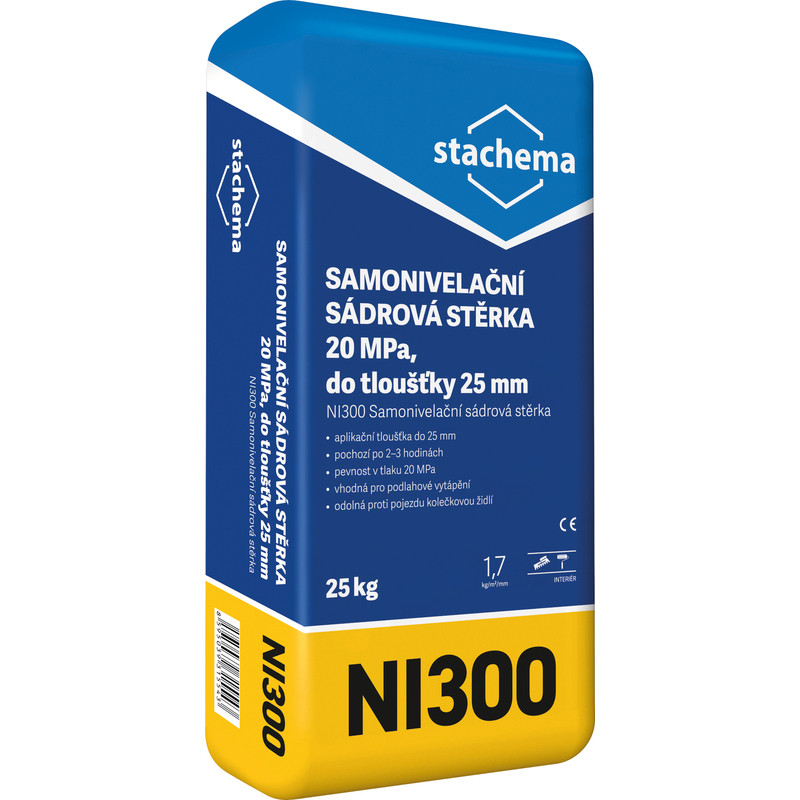 Stěrka samonivelační sádrová Stachema NI300 25 kg