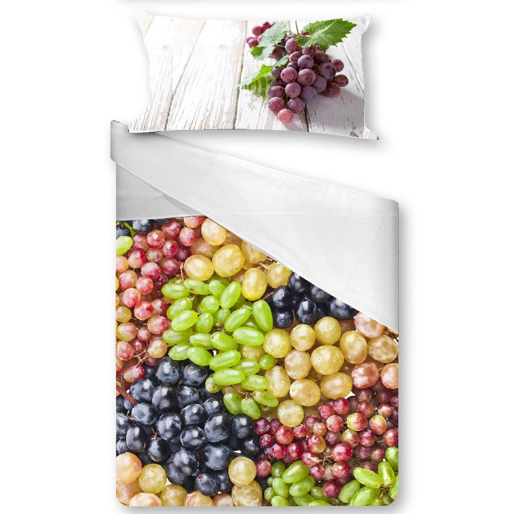Gipetex Natural Dream 3D italské povlečení 100% bavlna Grapes - 140x200 / 70x90 cm