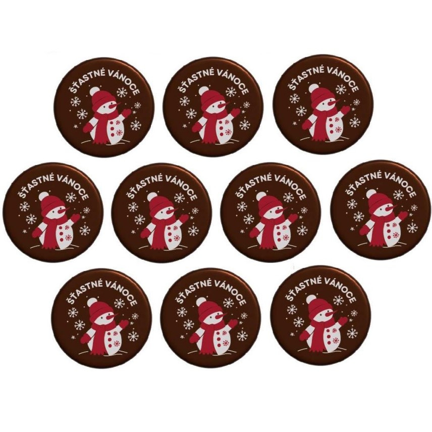Čokoládová dekorace Šťastné Vánoce Množství v balení: 135 ks