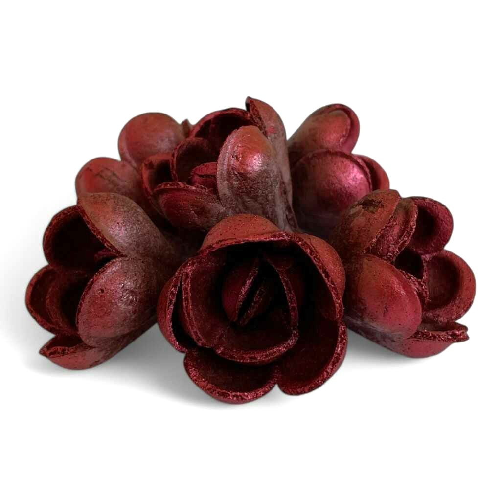 Jedlý papír 3D Anglická růže bordó 6ks