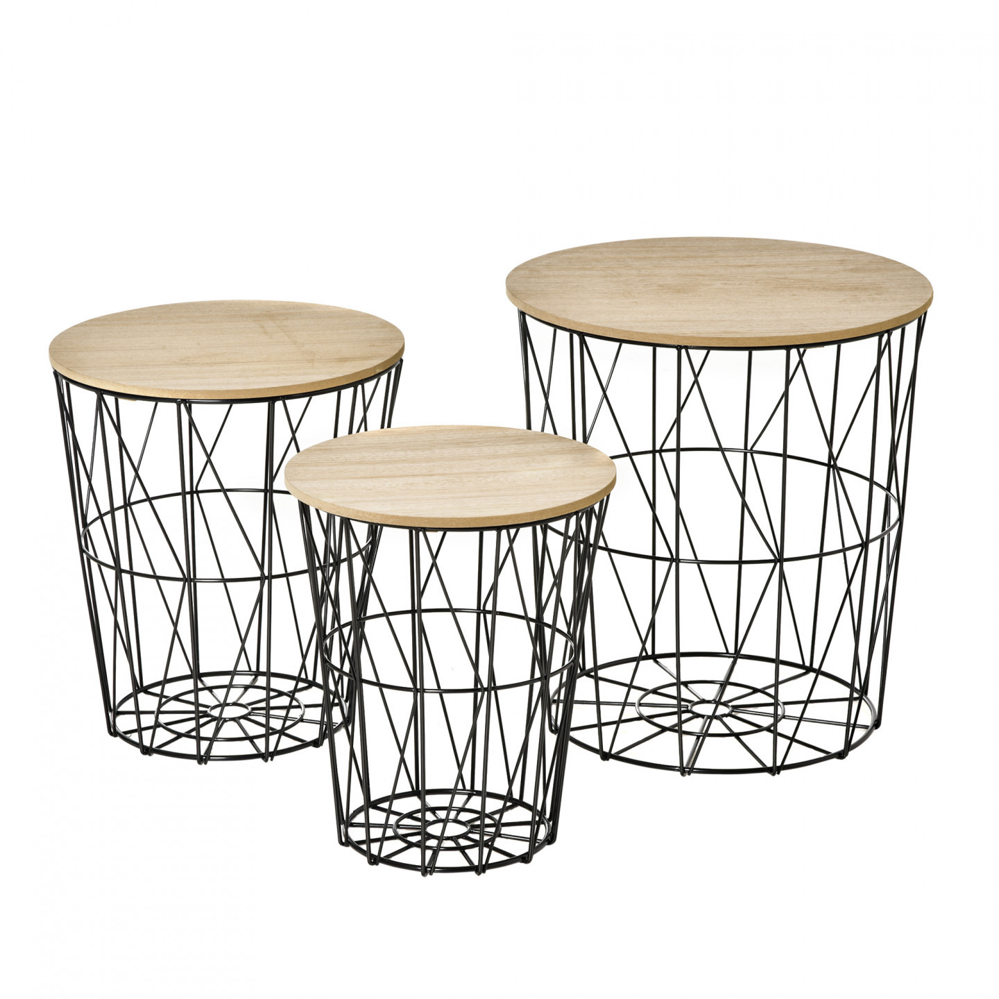 Goleto Sada drátěných konferenčních stolků | 3 kusy