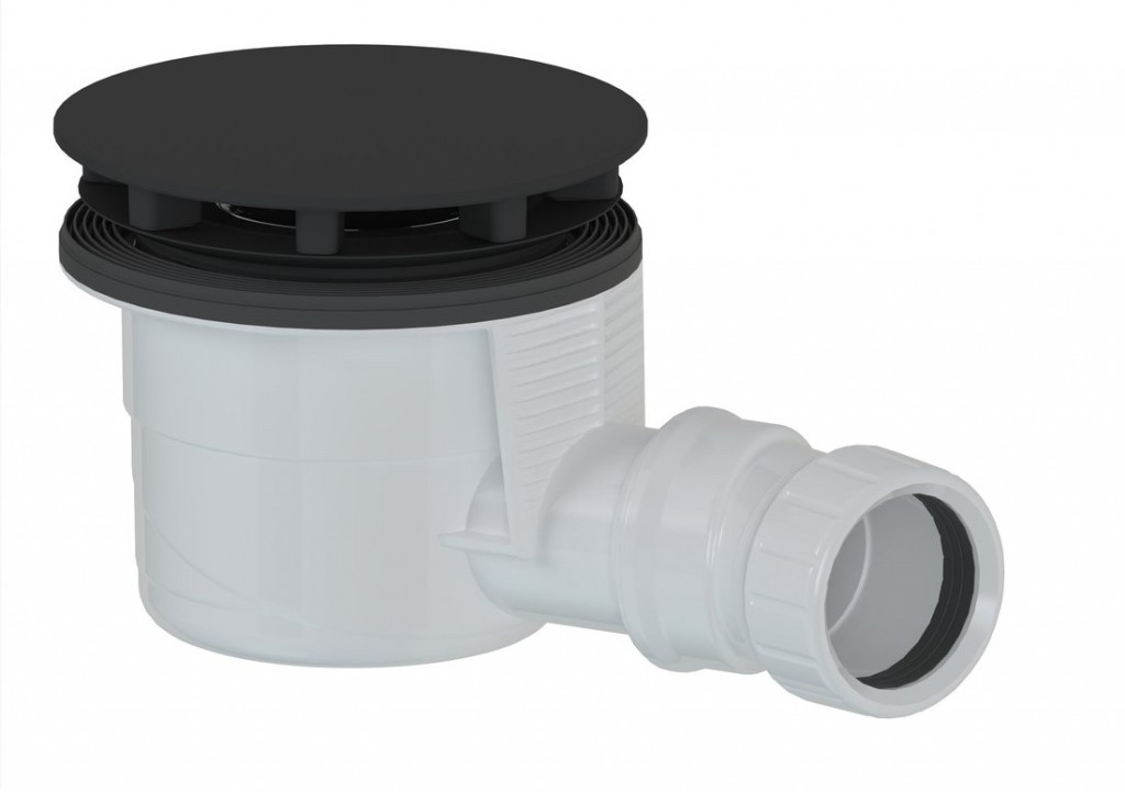 POLYSAN Vaničkový sifon, průměr 90, DN40, krytka černá mat 17911B
