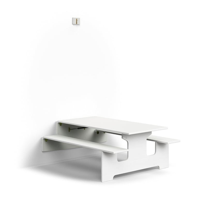 Nástěnný stůl LUCAS, 1400x1205x580 mm, lamino, bílá/šedá