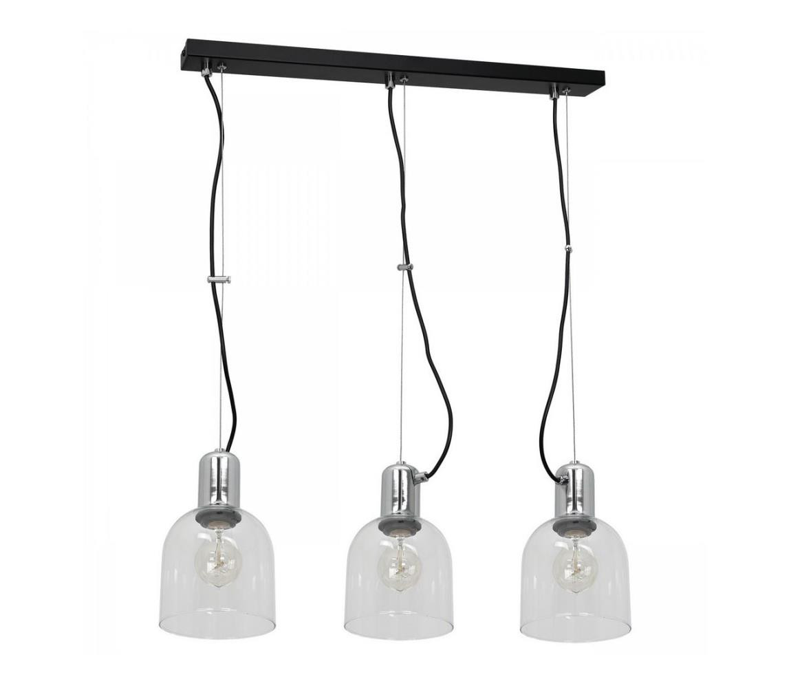 Lustr na lanku BANCO 3xE27/60W/230V čirá