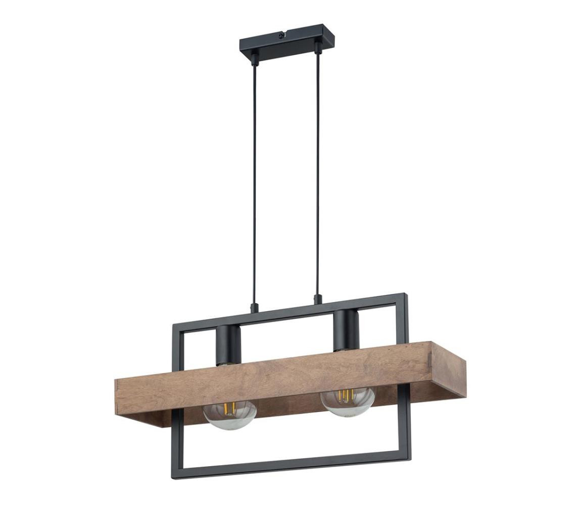 Lustr na lanku ROBIN 2xE27/60W/230V dřevo