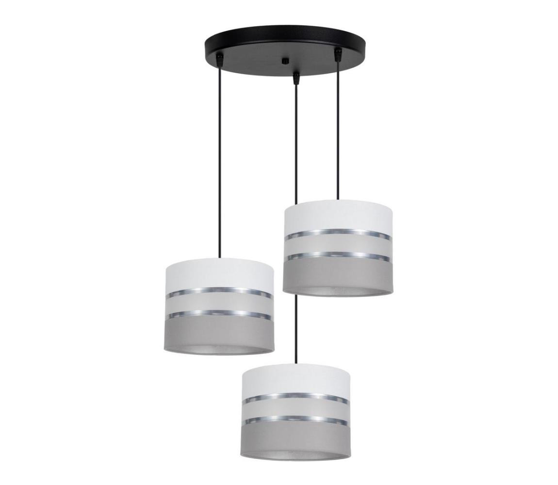 Lustr na lanku CORAL 3xE27/60W/230V bílá/šedá