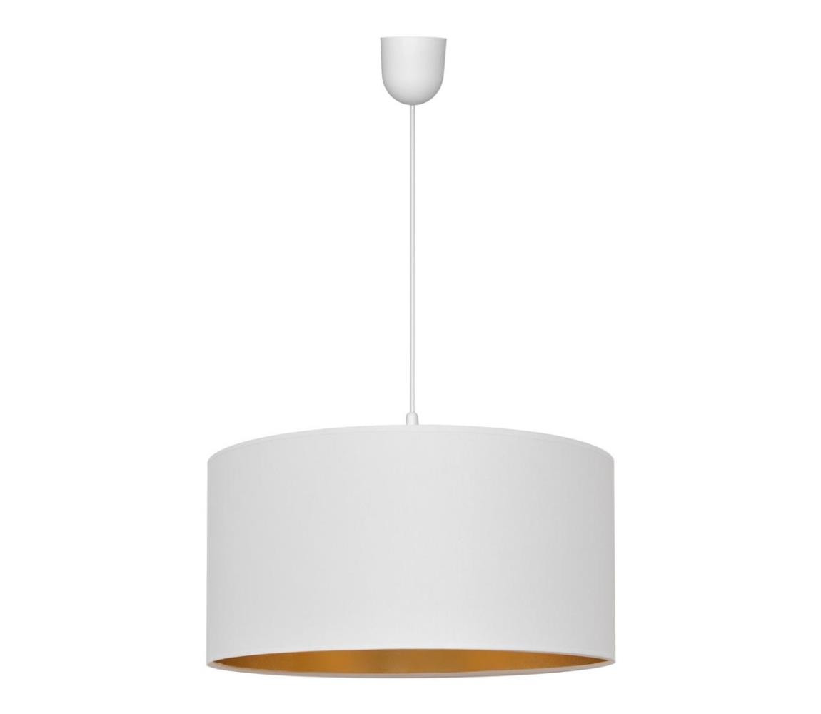 Lustr na lanku ALBA 1xE27/15W/230V pr. 40 cm bílá/zlatá