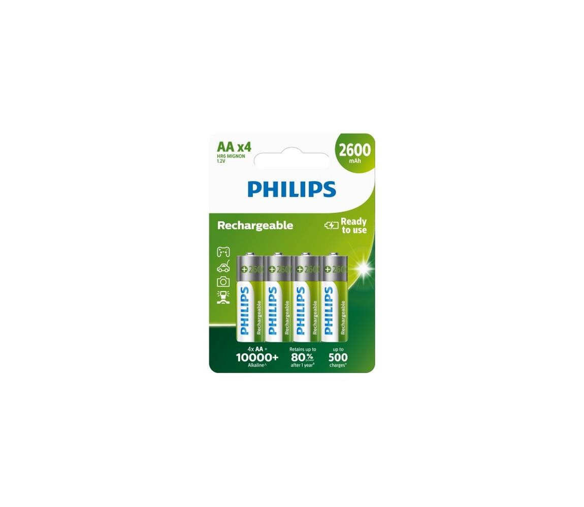 Philips Philips R6B4B260/10 - 4 ks Nabíjecí baterie AA NiMH/1,2V/2600 mAh
