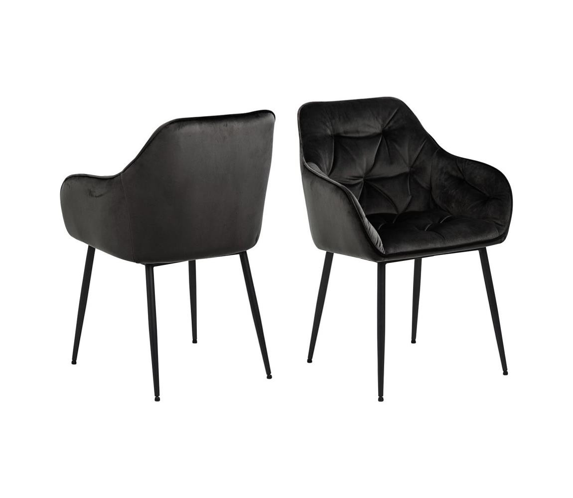 Actona Jídelní židle s područkami AYLIN 2 ks černá