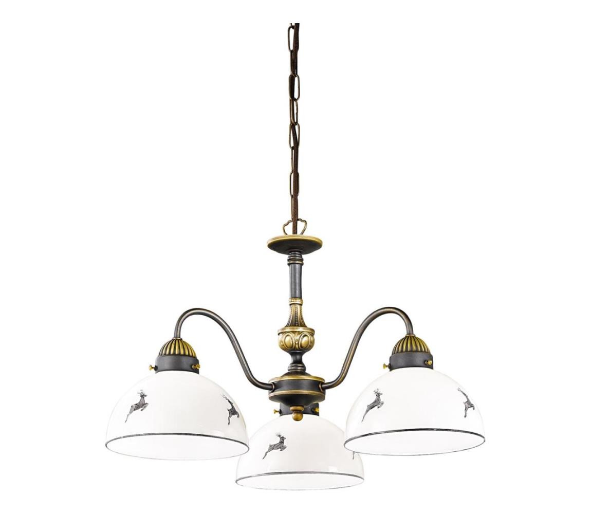 Kolarz Kolarz 731.83.133 - Lustr na řetězu NONNA 3xE27/75W/230V jeleni šedá