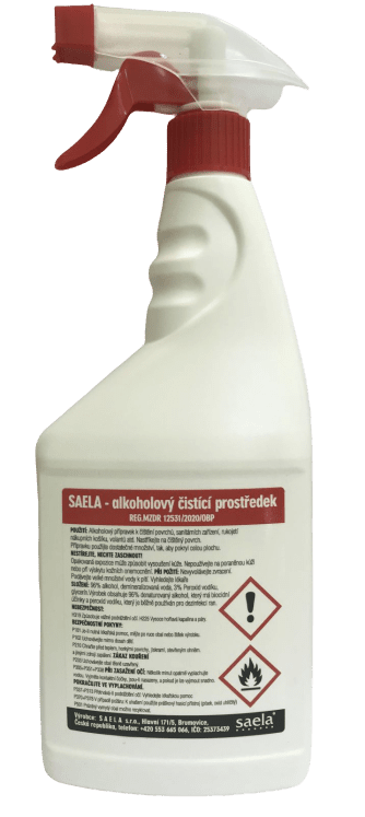 Tomfit SAELA -alkoholový čistící prostředek na povrchy Obsah: 750 ml