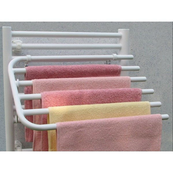 České sušáky Sklopný sušák ručníků V545 na koupelnové otopné těleso, bílý, 45 cm/5 ručníky