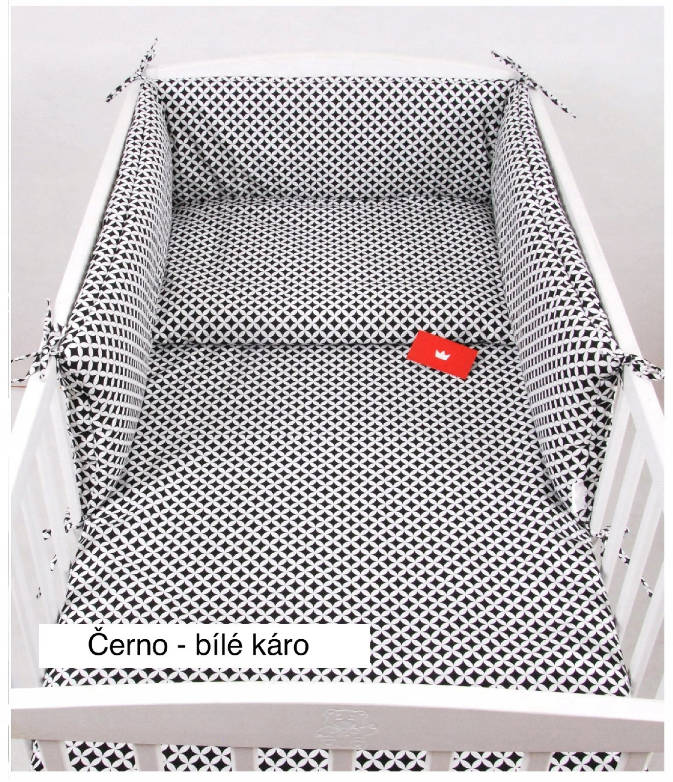 BBL Souprava do postýlky 3 - díly - černo - bílé káro