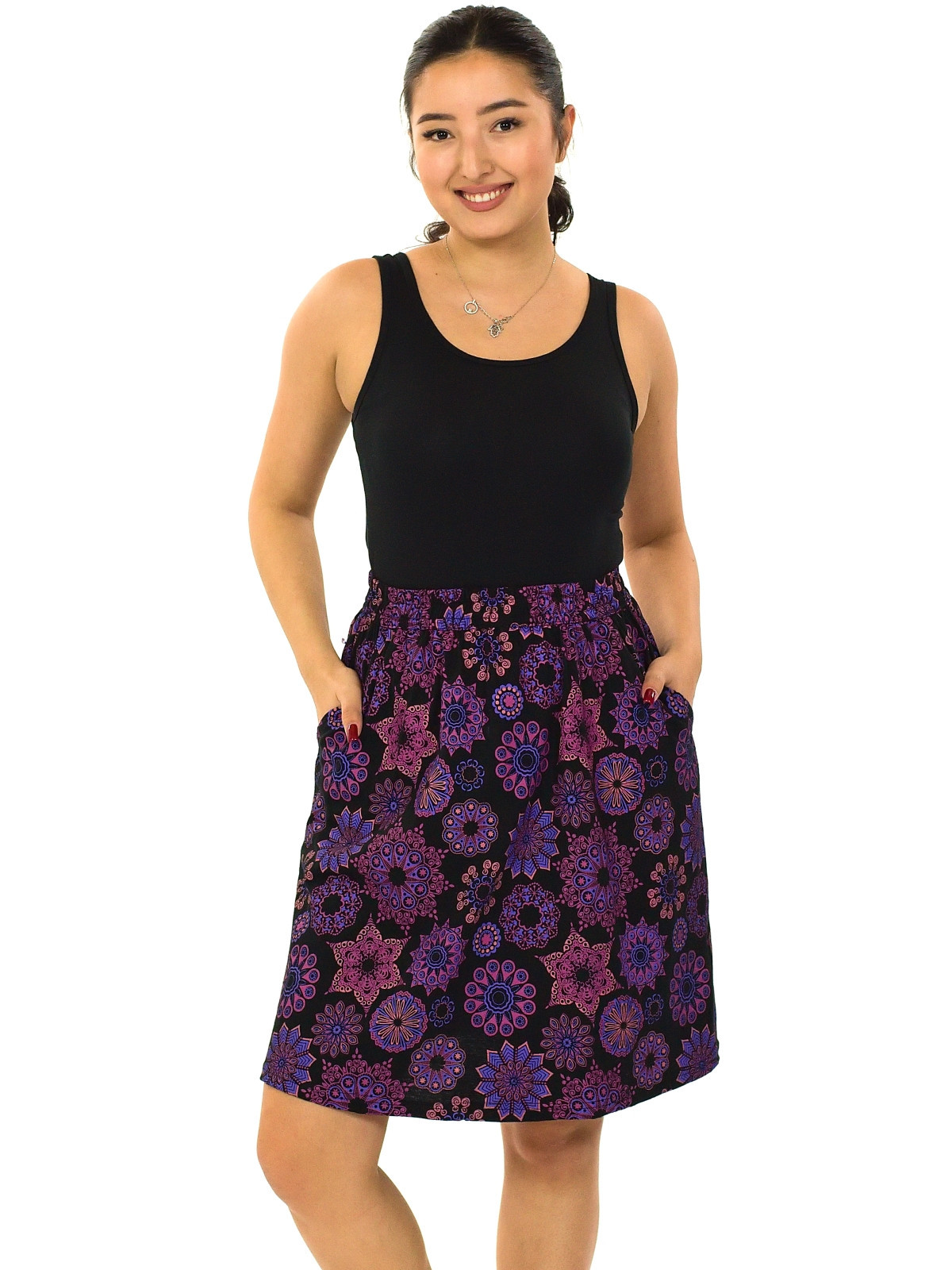 Himalife Sukně Manua - černá s růžovou Velikost: S/M