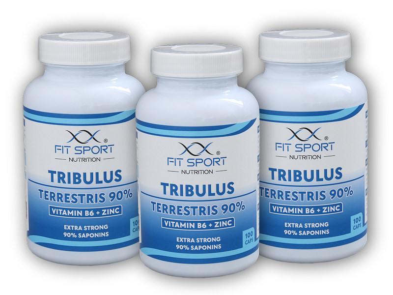 FitSport Nutrition 3x Tribulus Terrestris 90% + Vitamin B6 + Zinc 100 kapslí
