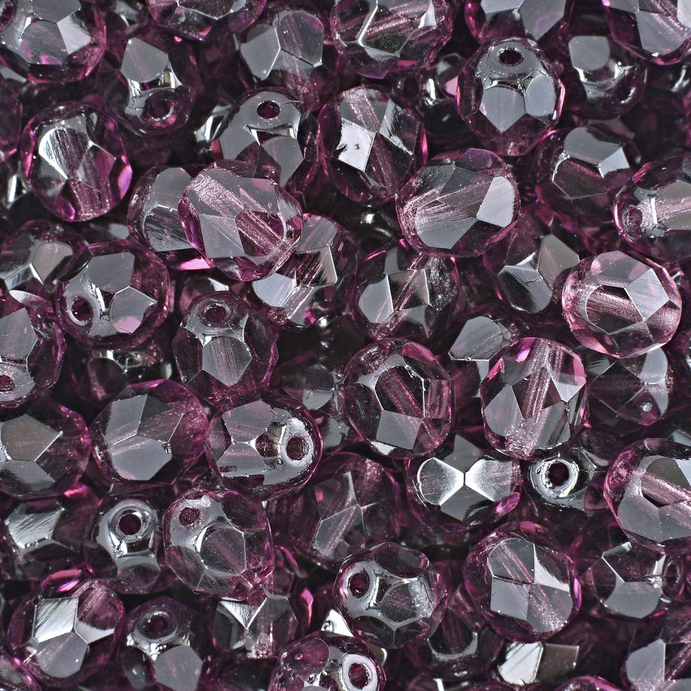 Manumi české broušené korálky 6mm Med Amethyst - 150 ks