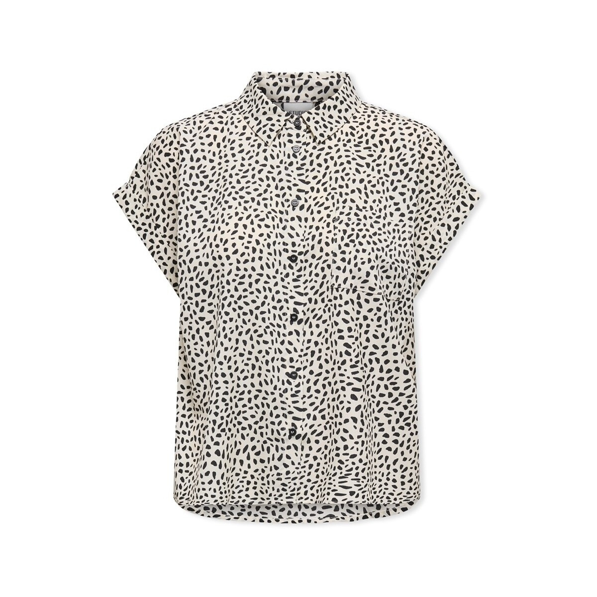 Only  Noos Hannover Life Shirt - Cloud Dancer/Black Grap  Béžová