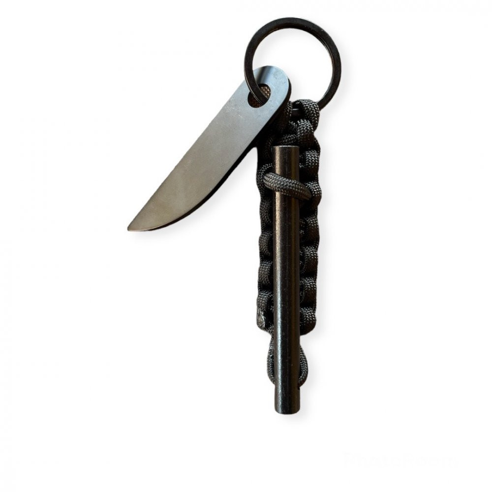 Paracord Survival klíčenka s křesadlem S - hnědá-woodland