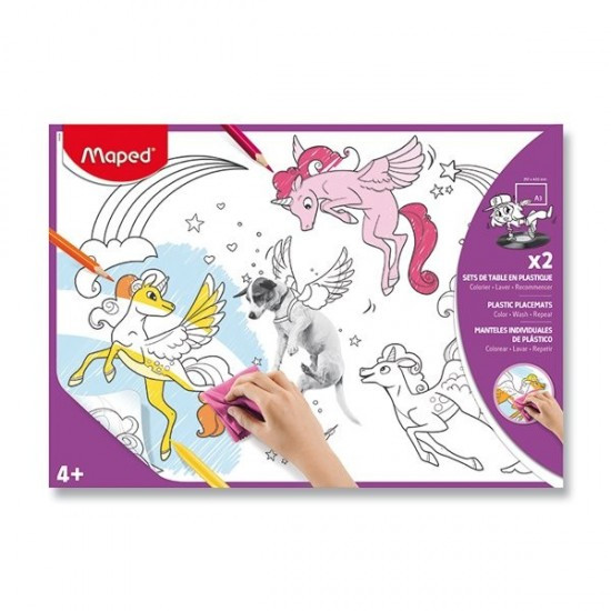 Plastové prostírání k vymalování MAPED - A3 - mix motivů - 0144/9831218