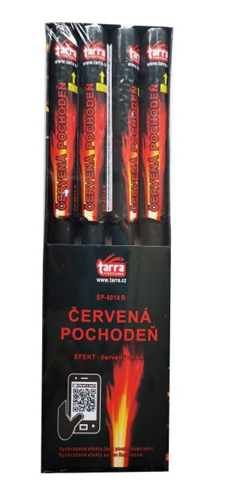 Pochodeň Bengálský oheň - Červená pochodeň - 4ks - 20/4 - ČÍNA