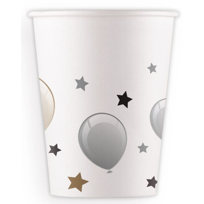 Kelímky papírové s balónky 200ml 8ks