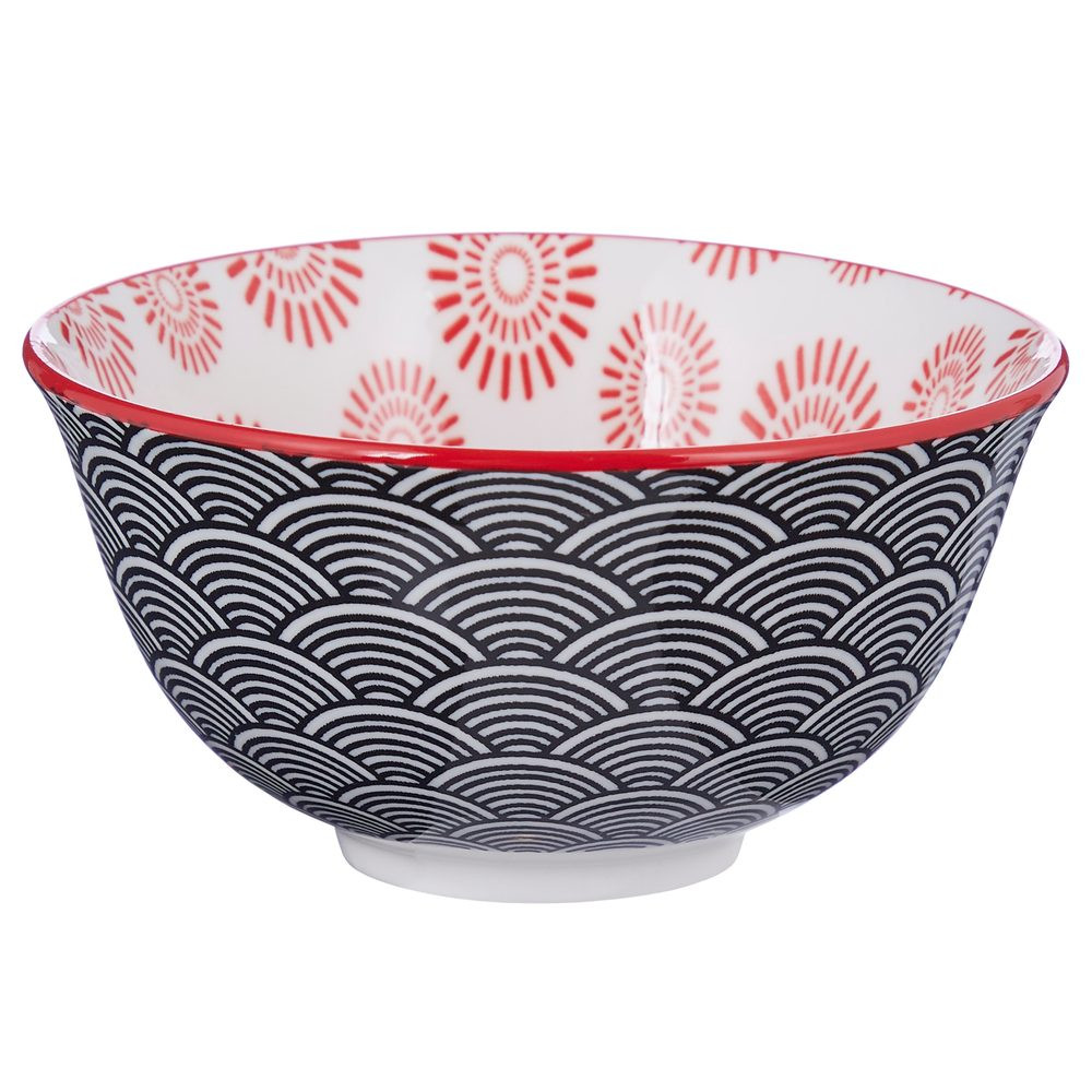 ORNAMENTS Miska 240 ml - černá/červená