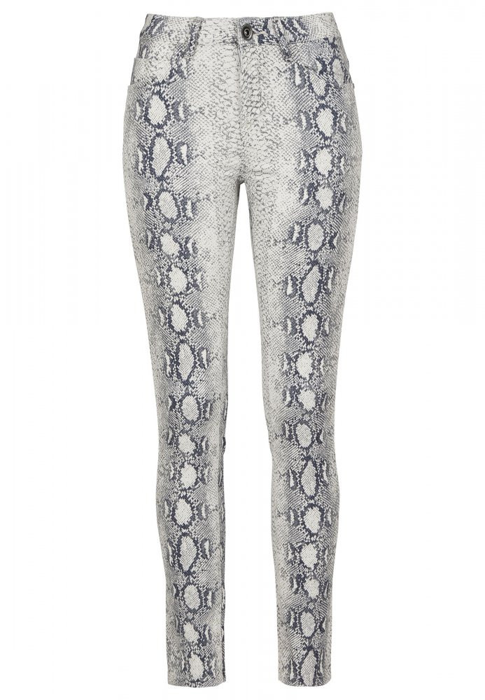 Dámské kalhoty Urban Classics Animal Stretch Twill Skinny - bílé 31