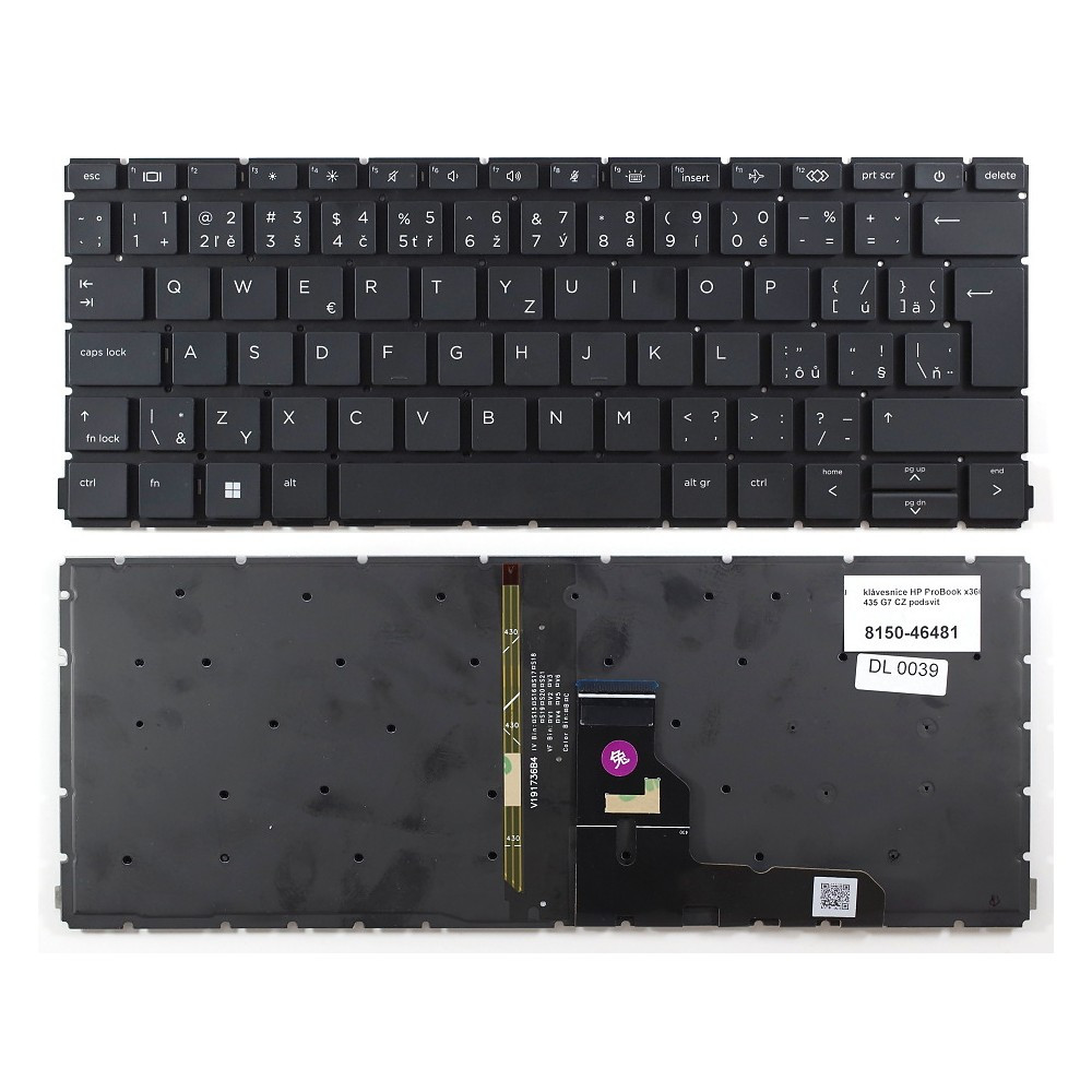 česká klávesnice HP ProBook X360 430 G7 G8 435 G7 G8 CZ/SK podsvit