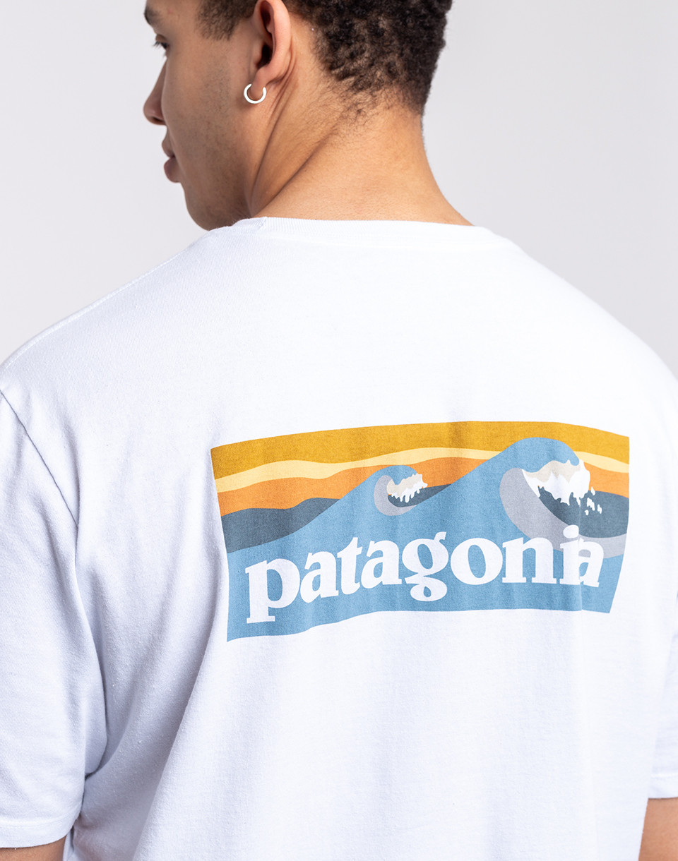 Patagonia M's Boardshort Logo Pocket Responsibili-Tee White S