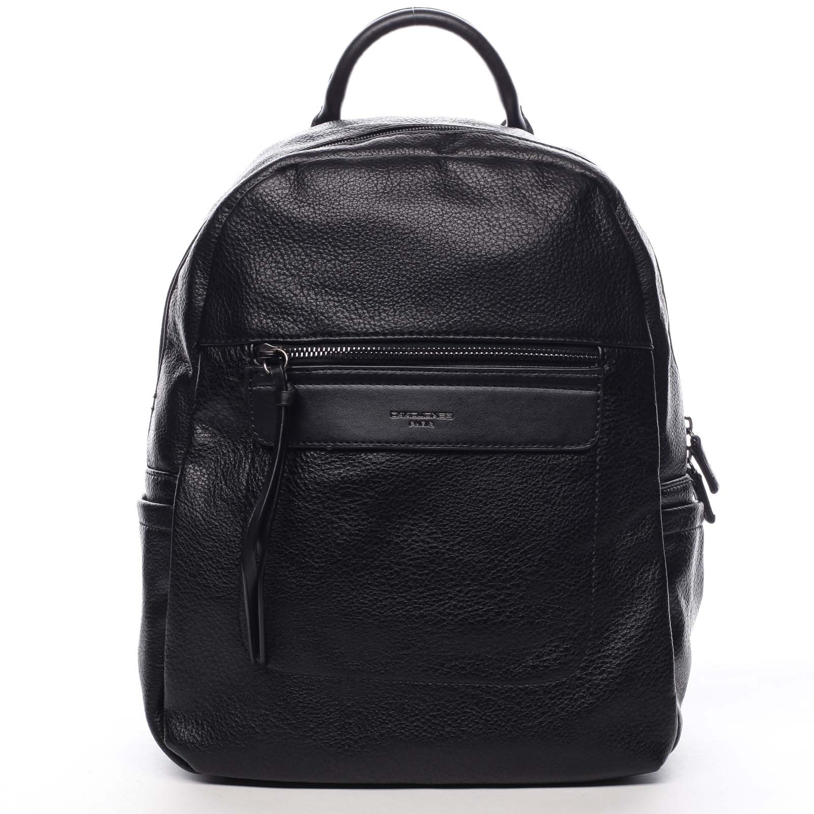 Praktický větší koženkový dámský batoh Olivia černá