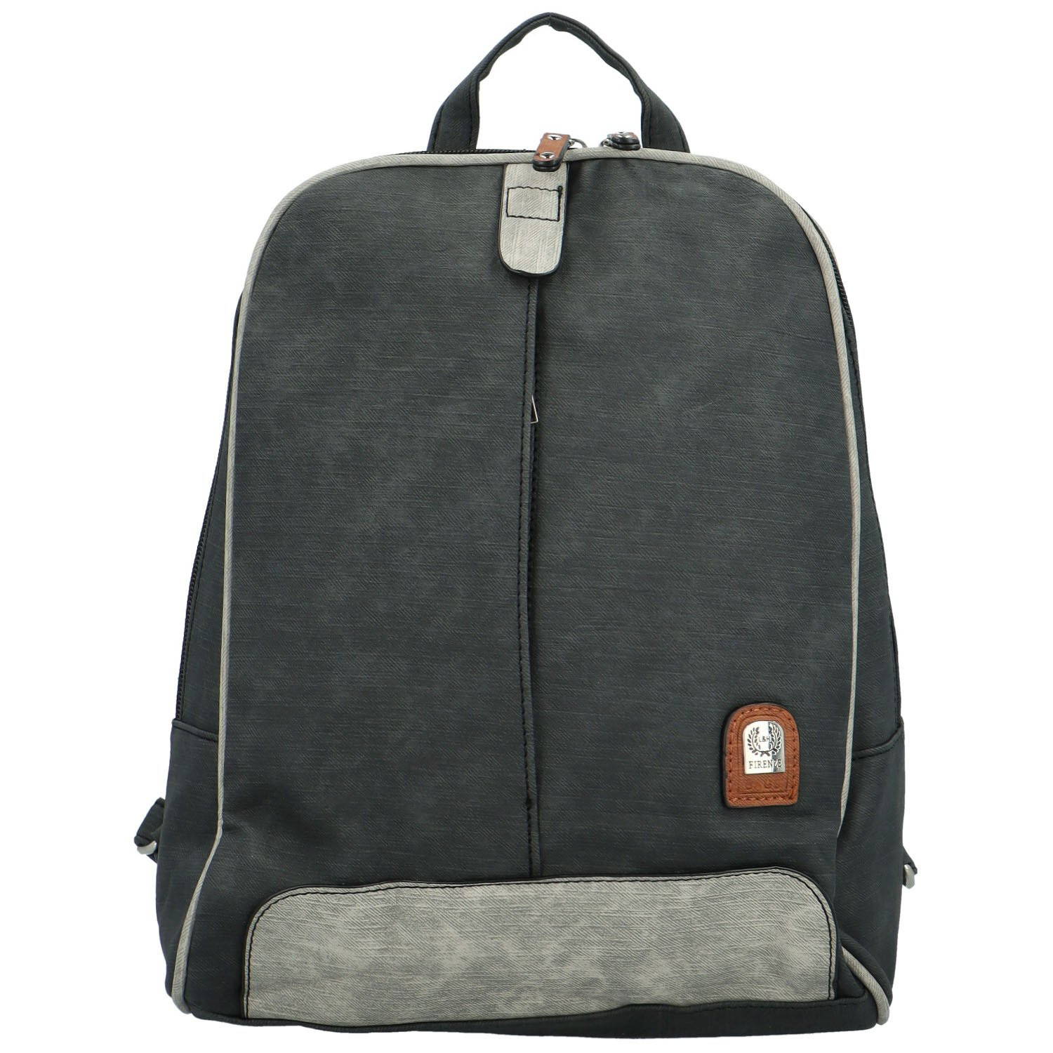 Trendy dámský koženkový batoh Timotheus, černošedý