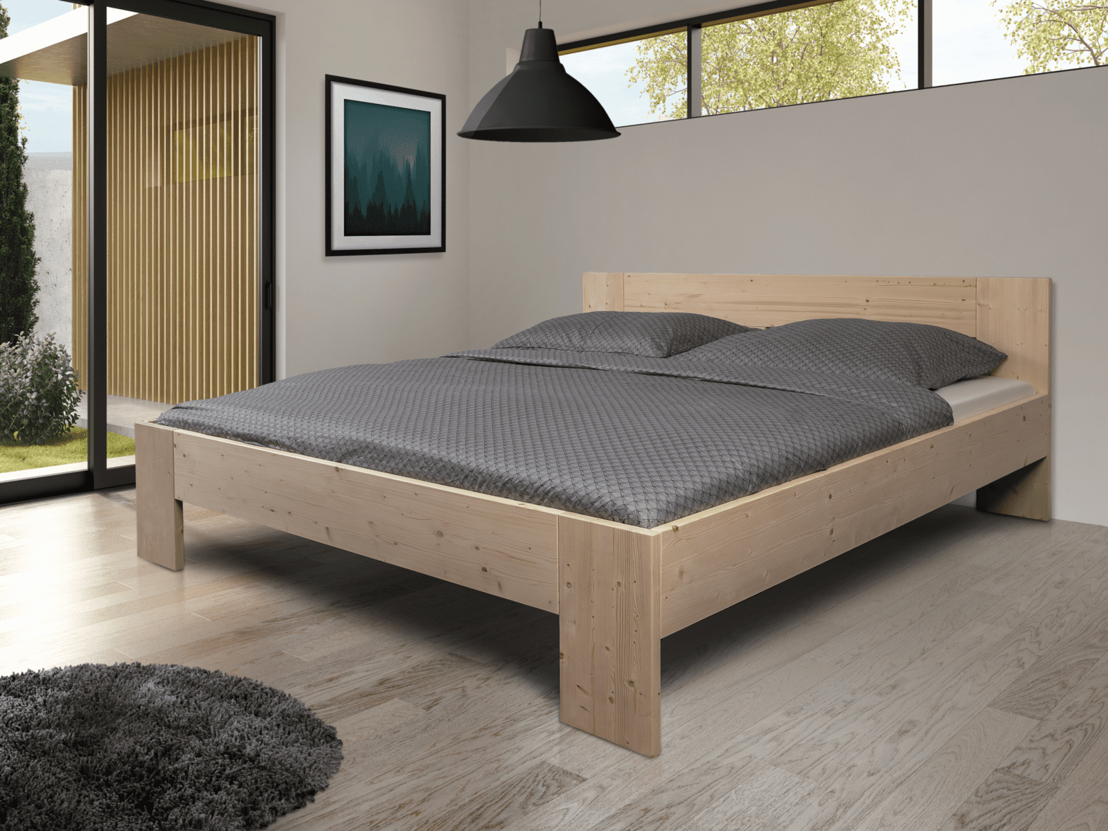 Goleto Postel Santa Rosa 180 x 200 cm | masivní smrkové dřevo