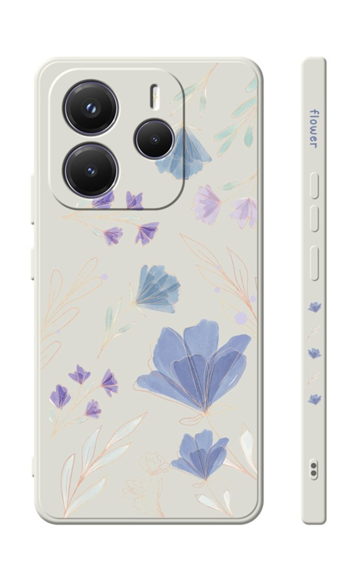 Kryt TopQ Design Xiaomi Redmi Note 14 5G Modré kvítky 136658