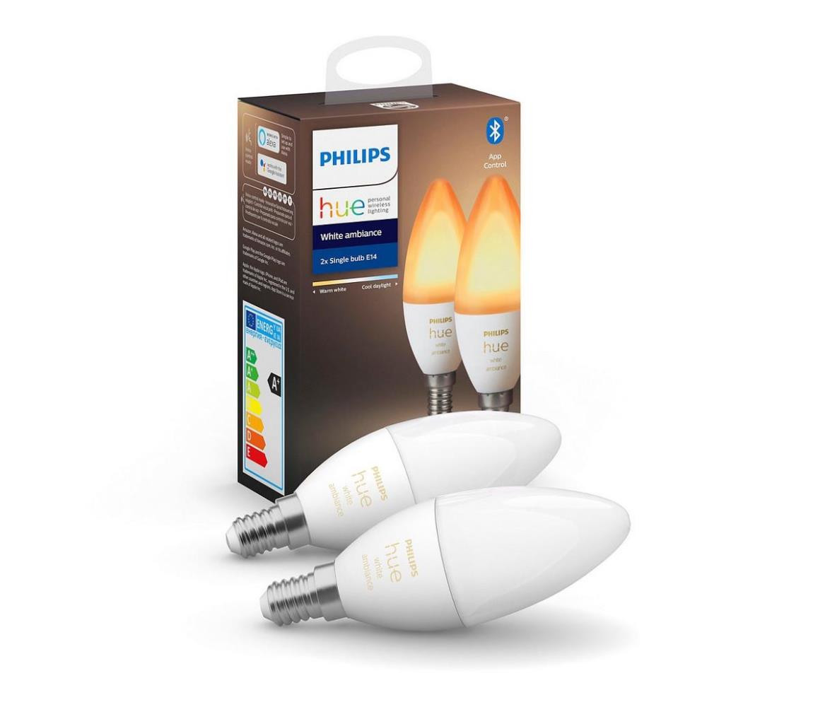 Philips SADA 2x LED Stmívatelná žárovka Philips Hue WHITE B39 E14/4W/230V 2200K-6500K