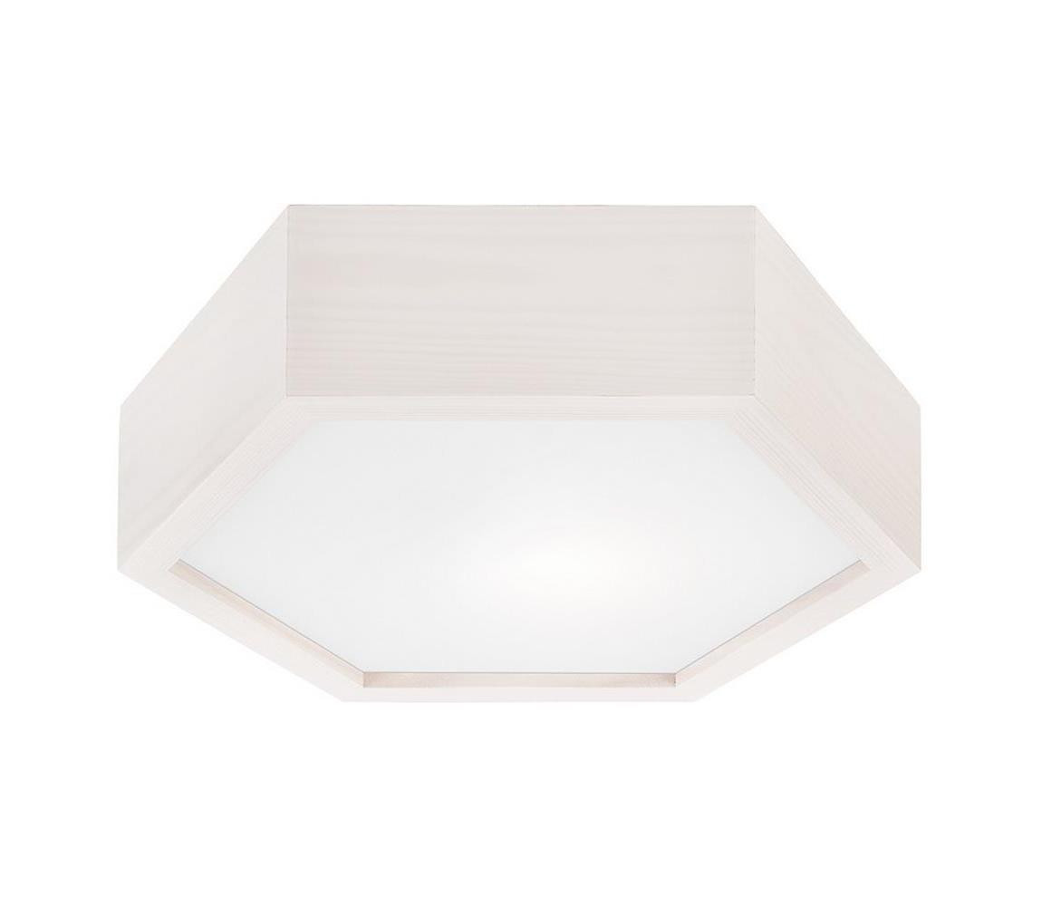 Stropní svítidlo HEX 1xE27/60W/230V pr. 32 cm borovice bílá