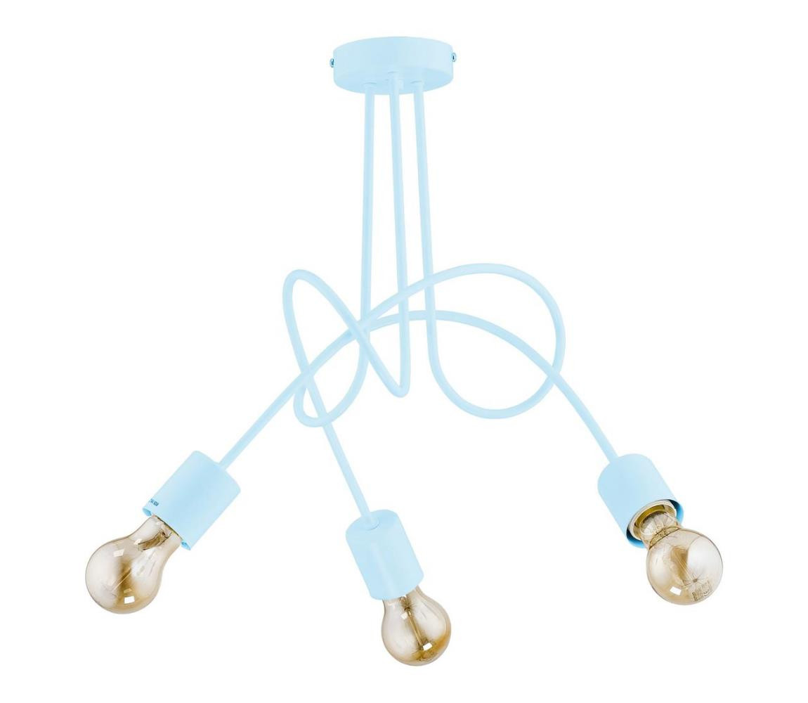 Dětský přisazený lustr TANGO 3xE27/60W/230V modrá