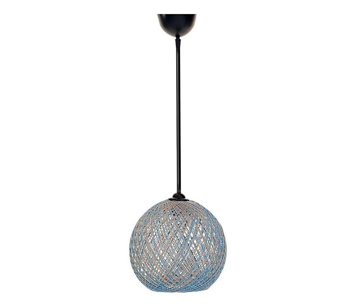 Lustr na lanku JUTE 1xE27/60W/230V modrá