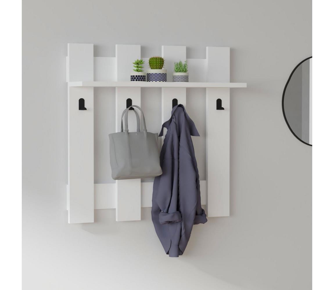 Nástěnný věšák CARINA 70x70 cm bílá