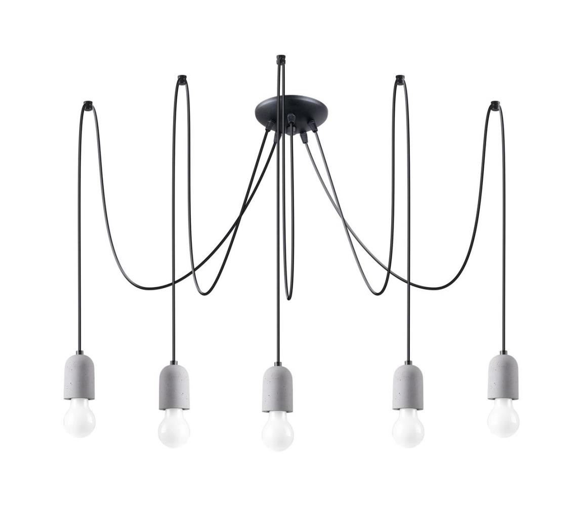 SL.1161 - Lustr na lanku NESO 5xE27/15W/230V pavouk beton