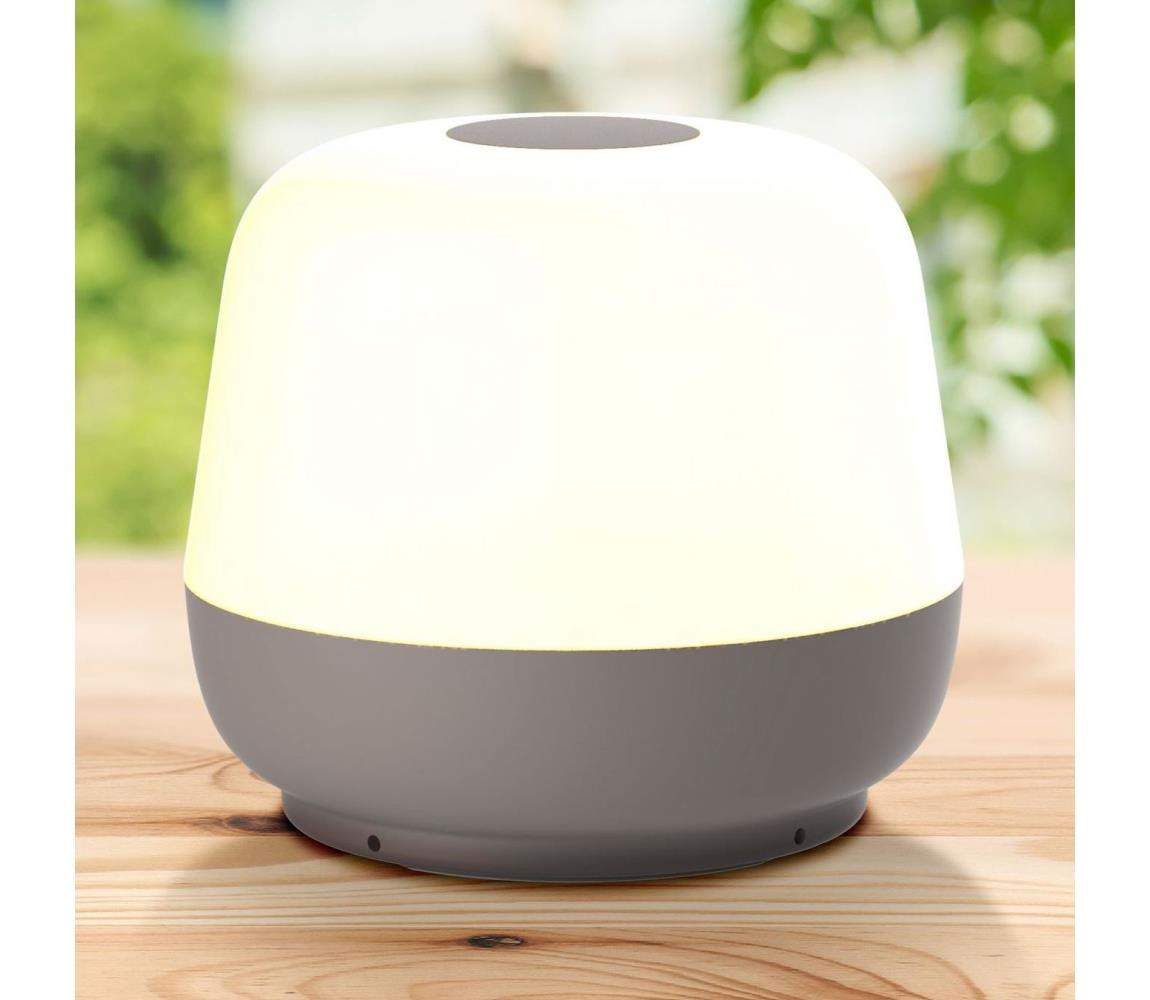 LED Stmívatelná stolní lampa SAMBA LED/1,2W/5V USB 1200 mAh IP44 šedá