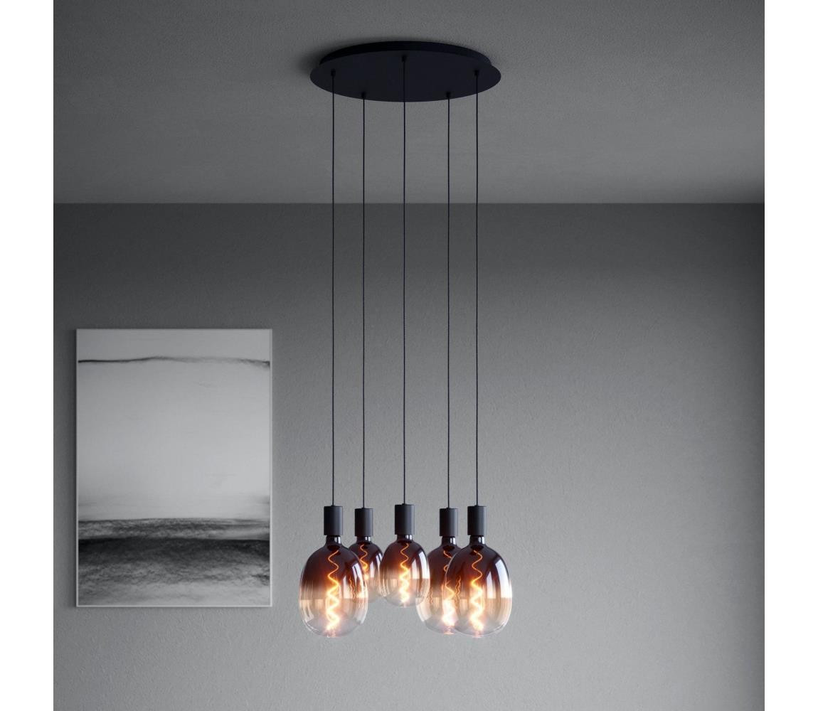 Eglo Eglo 390267 - Lustr na lanku HUEBRO 5xE27/40W/230V černá