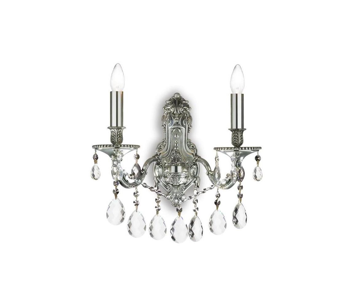 Ideal Lux Ideal Lux - Křišťálové nástěnné svítidlo GIOCONDA 2xE14/40W/230V stříbrná